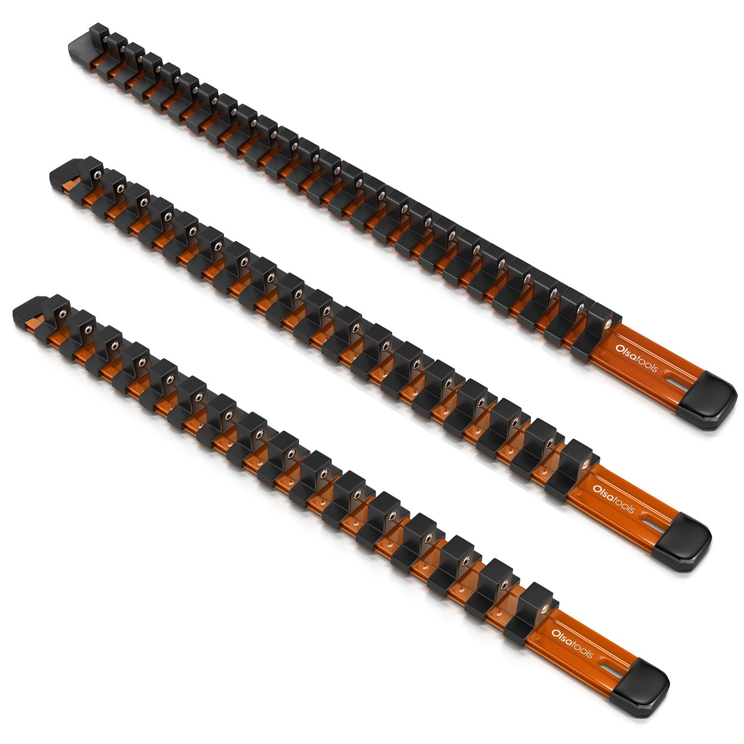 Aluminum Socket Organizer Rails With Rubber End Caps