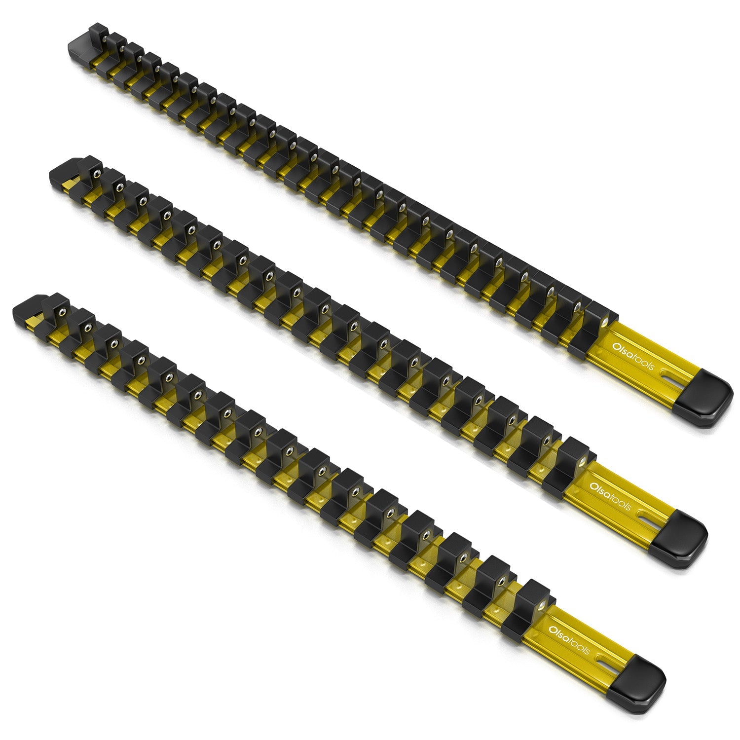 Aluminum Socket Organizer Rails With Rubber End Caps