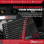 15 Pc Combination Wrench Set | 15-Degree Angle Offset