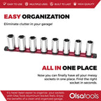 Aluminum Socket Organizer Rails With Rubber End Caps
