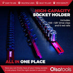 Aluminum Socket Organizer Rails with Locking End Caps