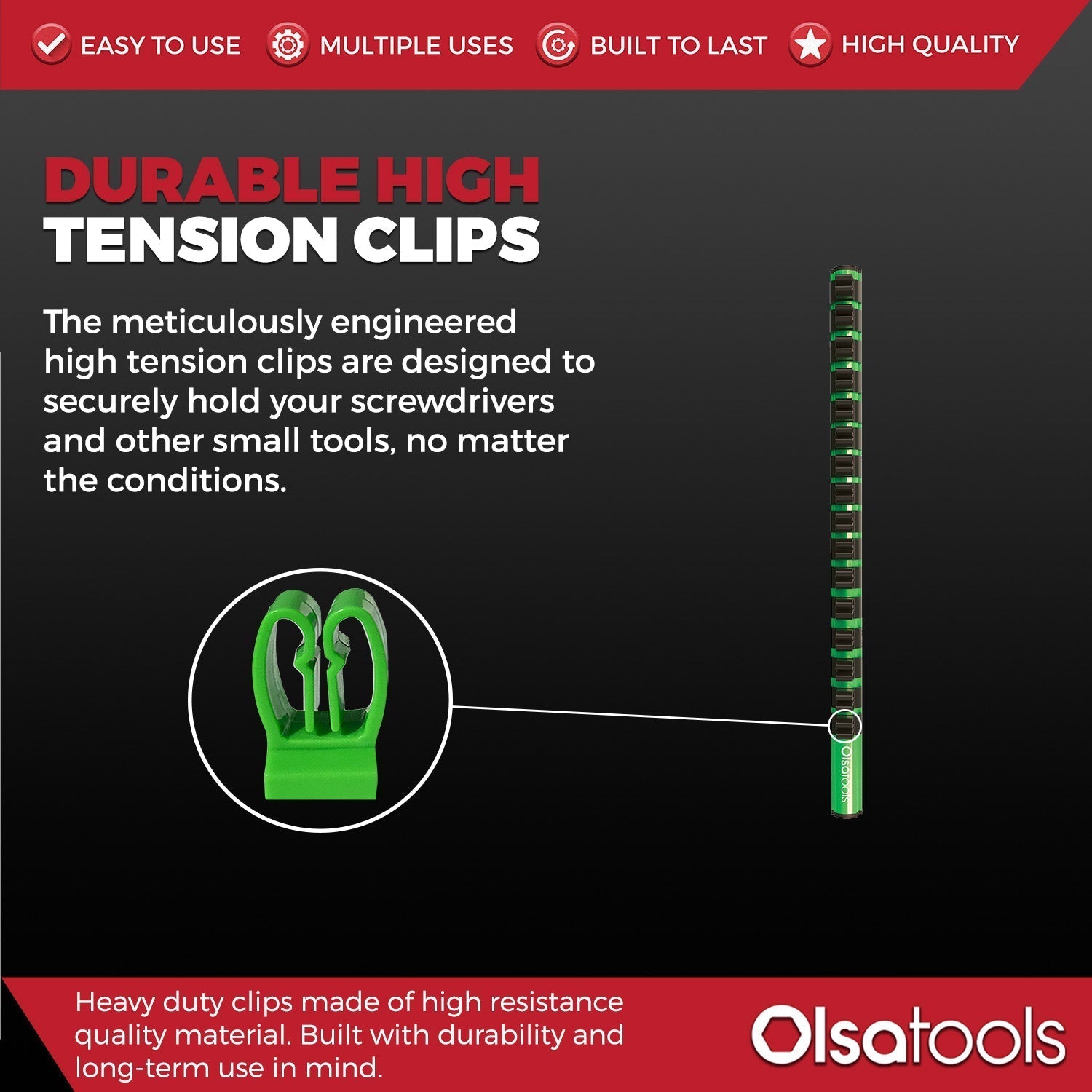 Magnetic Screwdriver Organizer Extra Clips | 10-Pack
