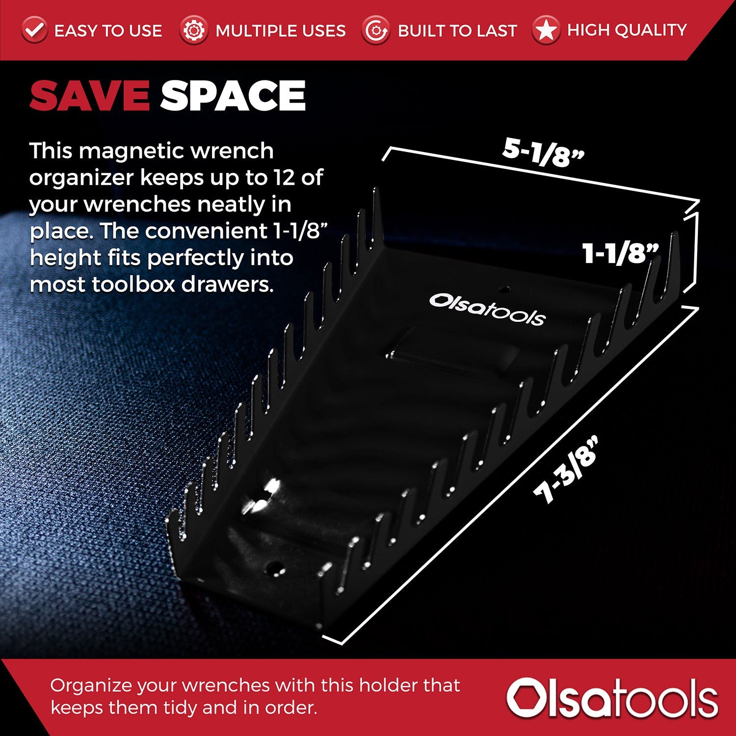 Magnetic Metal Wrench Organizer