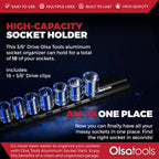 Aluminum Socket Organizer Rails with Locking End Caps