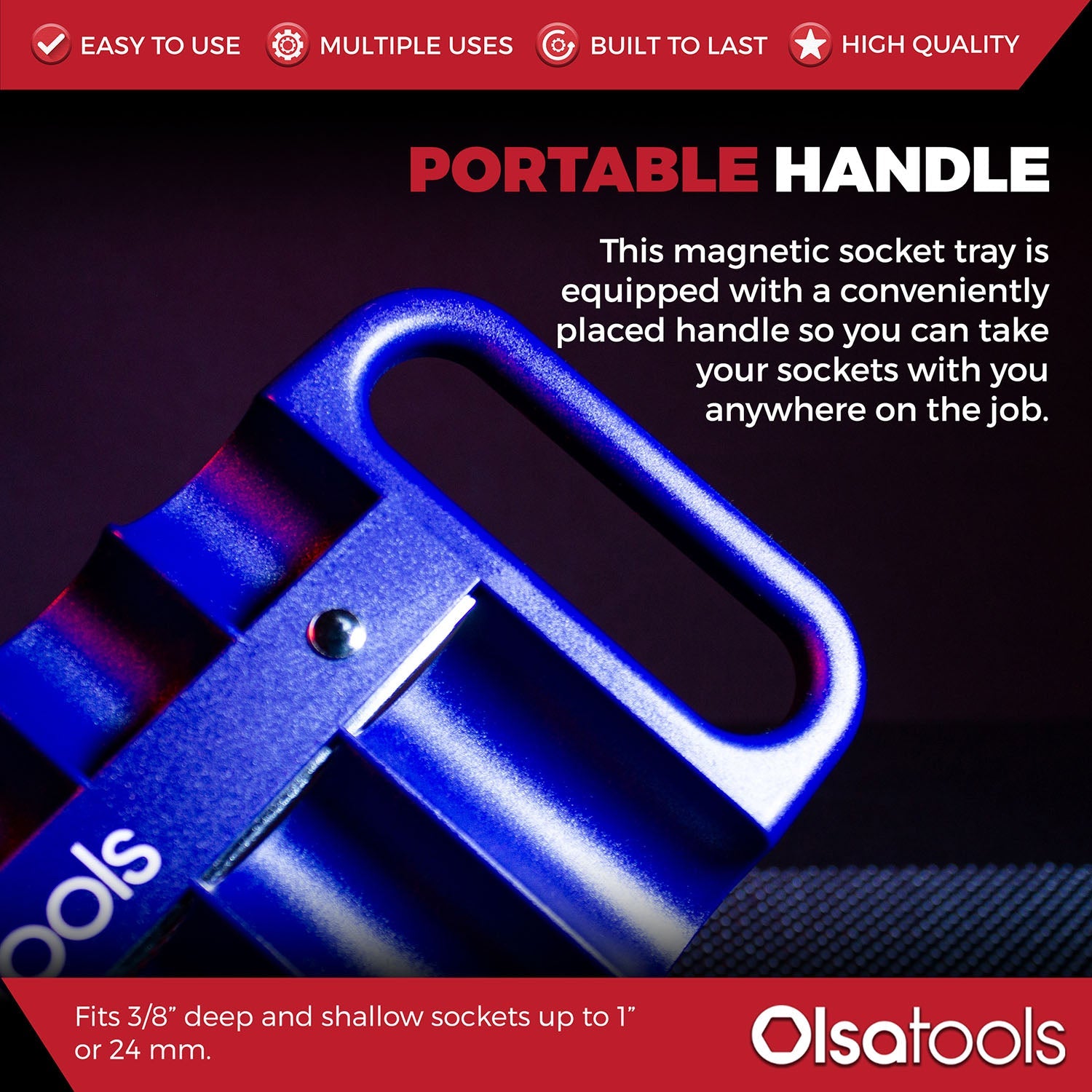 Magnetic Portable Socket Organizer Tray