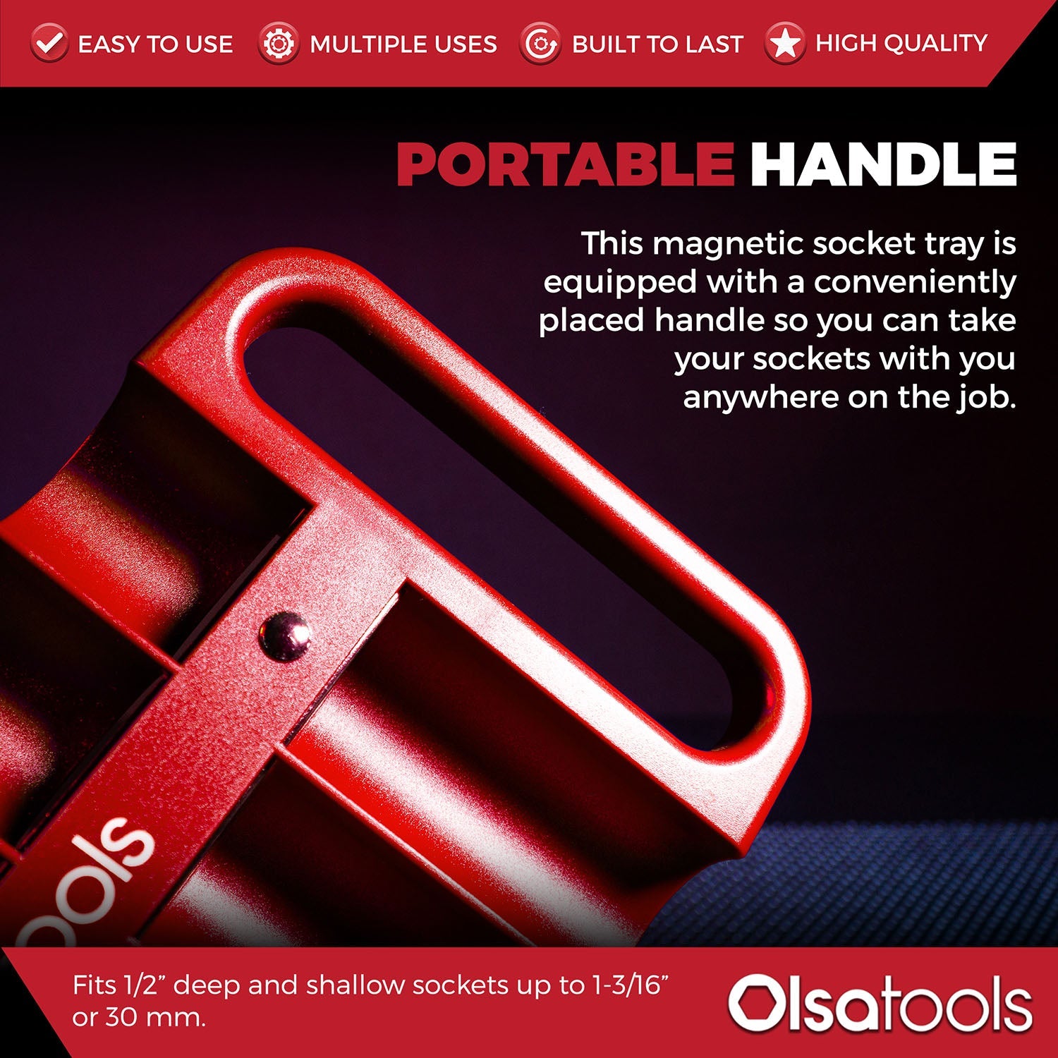 Magnetic Portable Socket Organizer Tray