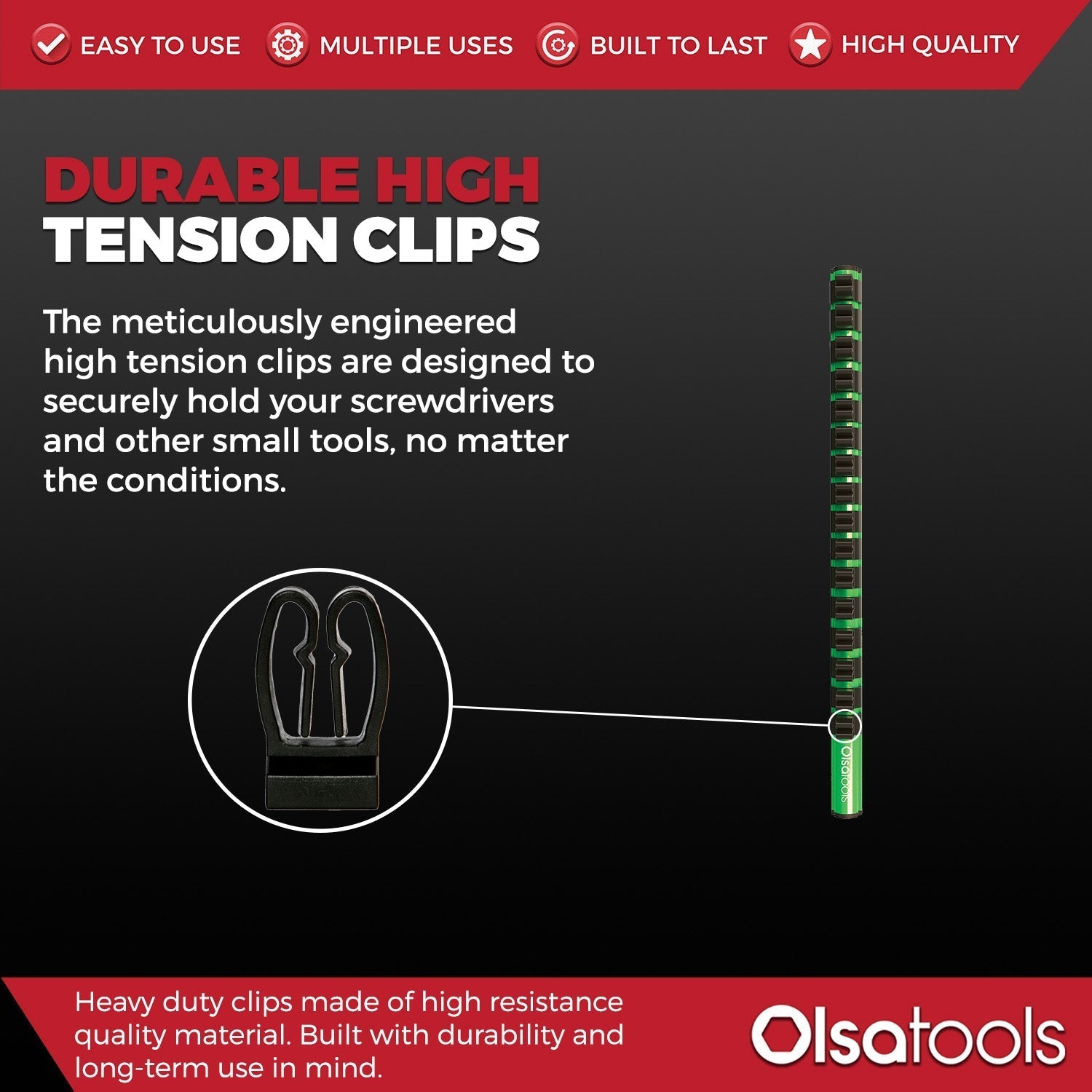 Magnetic Screwdriver Organizer Extra Clips | 10-Pack
