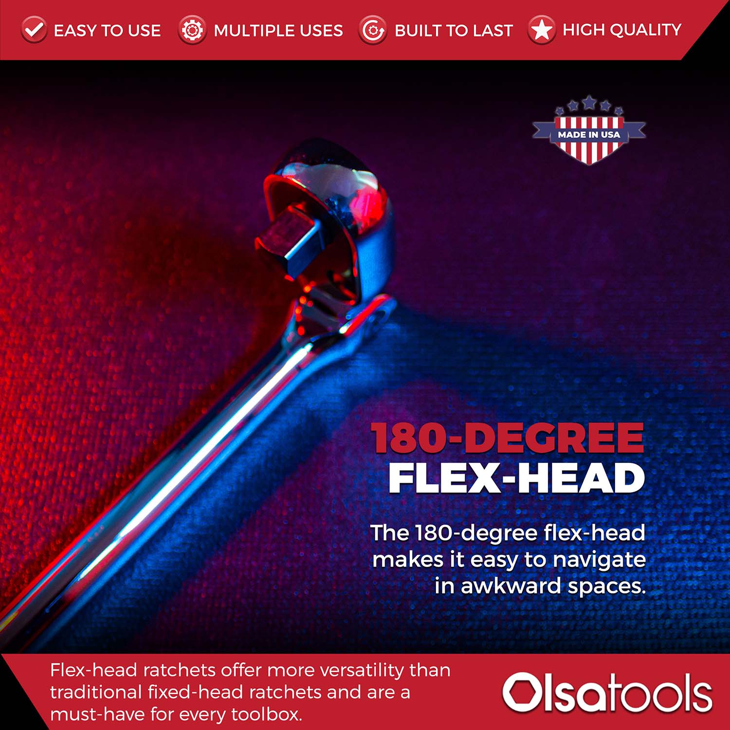 Flex Head Ratchet - 90 Tooth