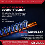 Aluminum Socket Organizer Rails With Rubber End Caps