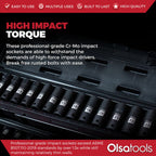 3-Row Magnetic Socket Holder + Chrome and Impact Sockets