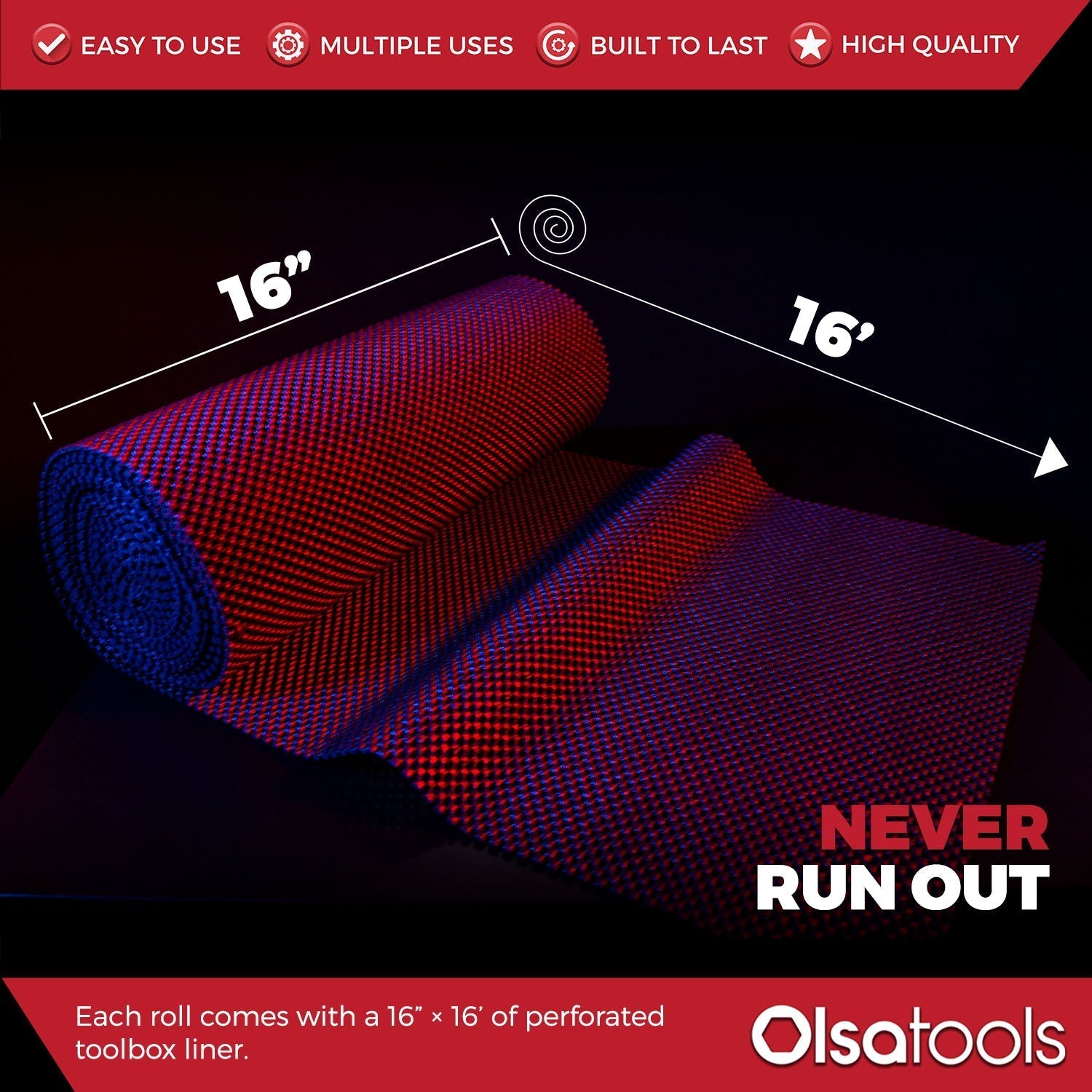 Non-Slip Perforated Surface Tool Chest Liner