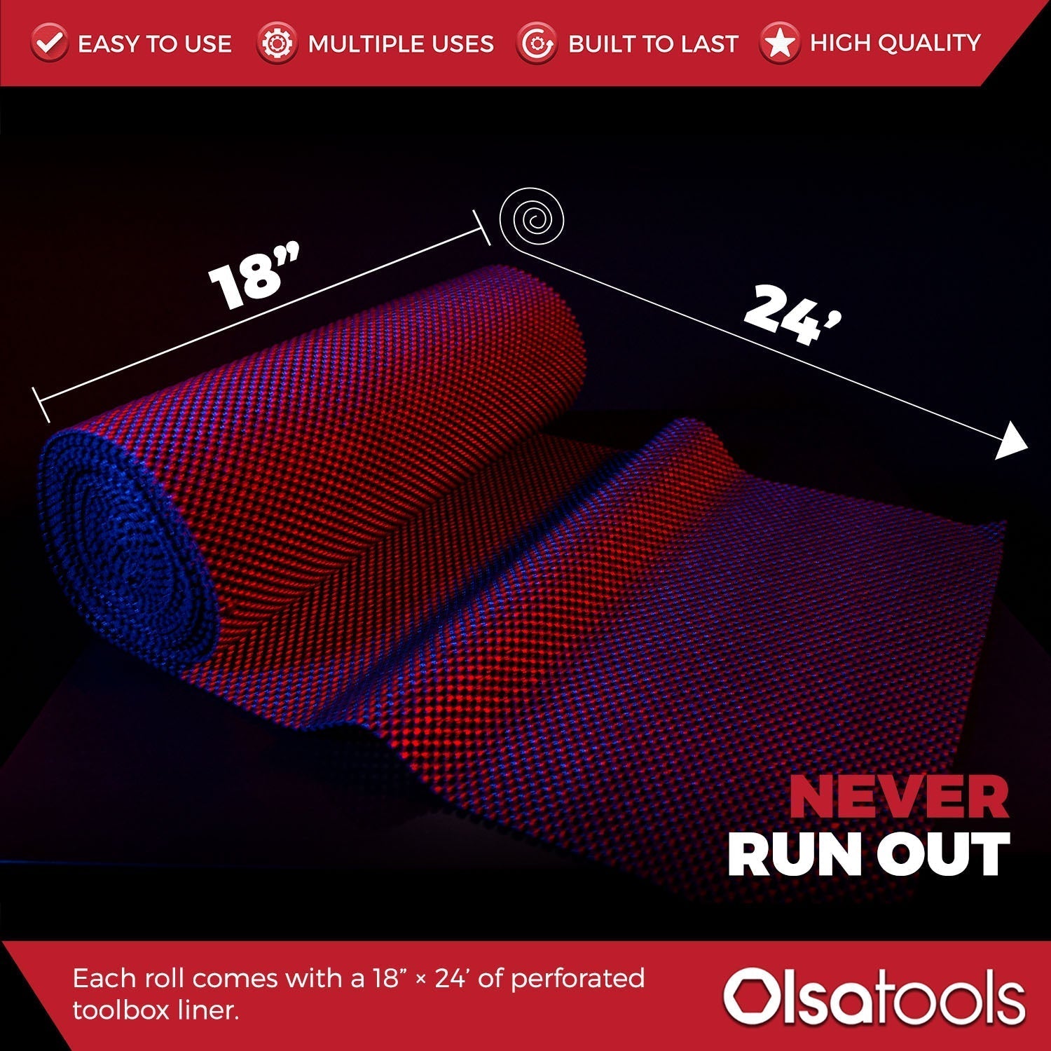 Non-Slip Perforated Surface Tool Chest Liner