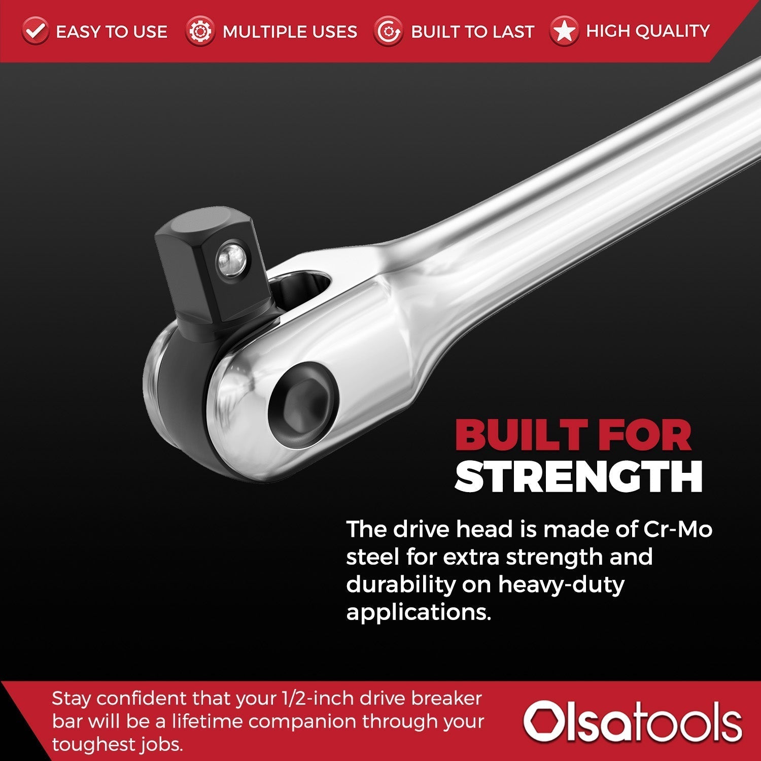 Breaker Bar 1/2" Drive, 25" Length