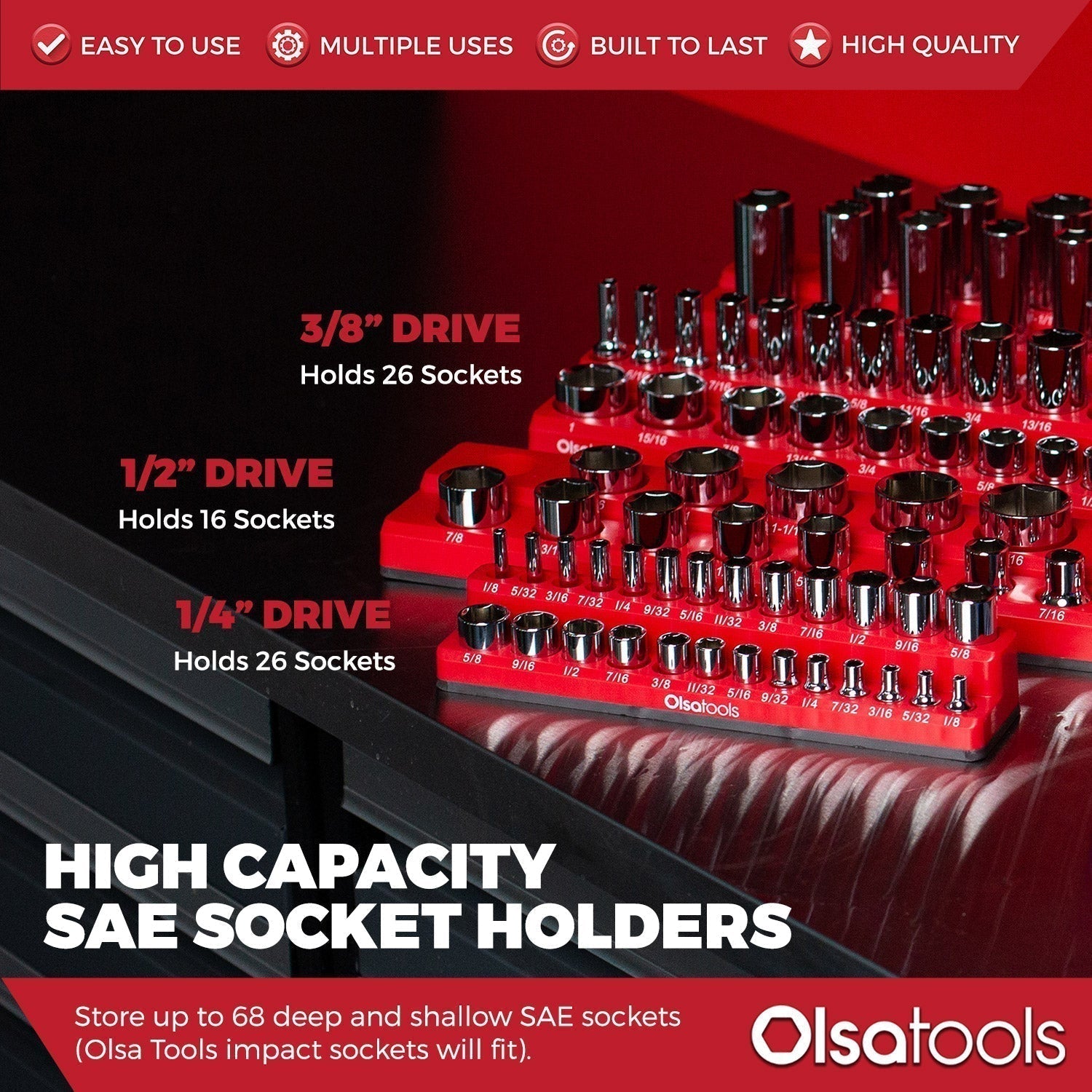 2-Row Magnetic Socket Holders