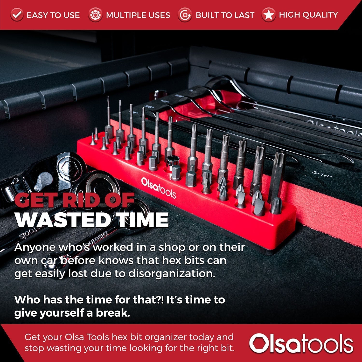 Magnetic Hex 1/4" Bit Organizer