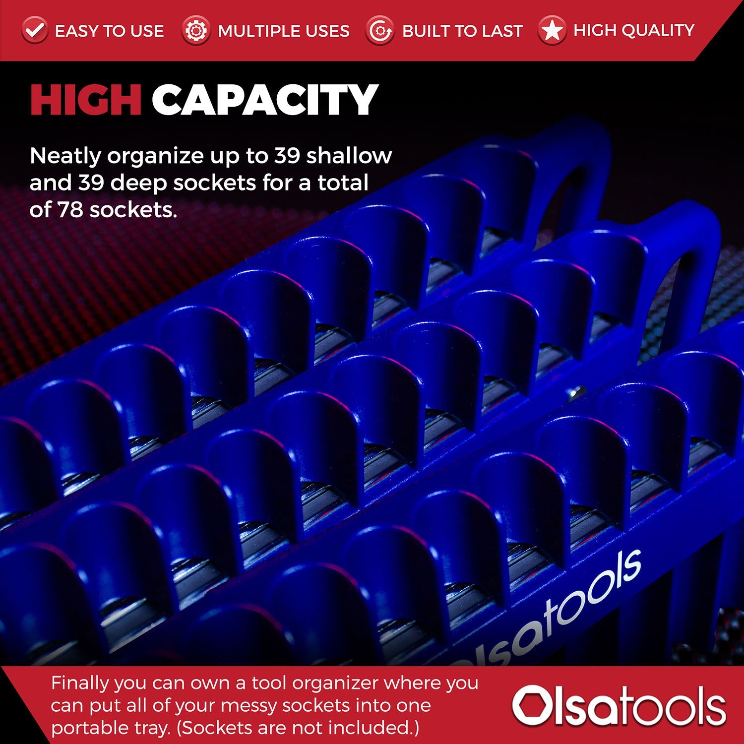 Magnetic Portable Socket Organizer Tray