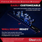 Aluminum Socket Organizer Rails With Rubber End Caps
