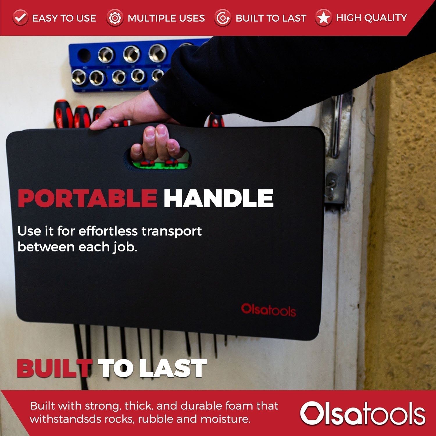 Kneeling Work Mat, Mechanics Kneeling Pad Density 18" x 11" x 1"