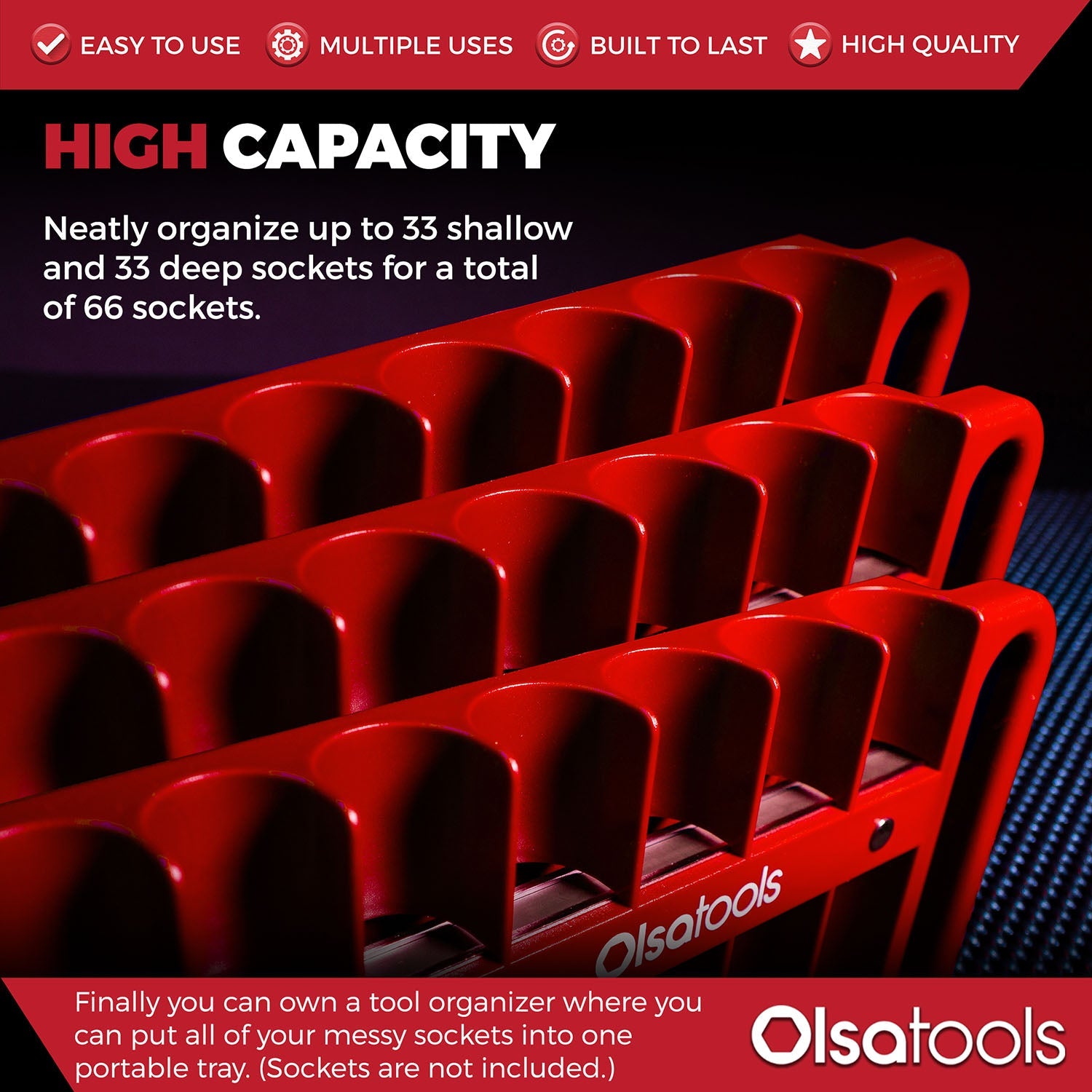 Magnetic Portable Socket Organizer Tray