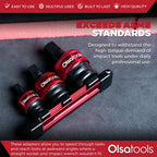 3pc Universal Joint Set, Socket Adapter 1/2", 3/8", and 1/4" drive