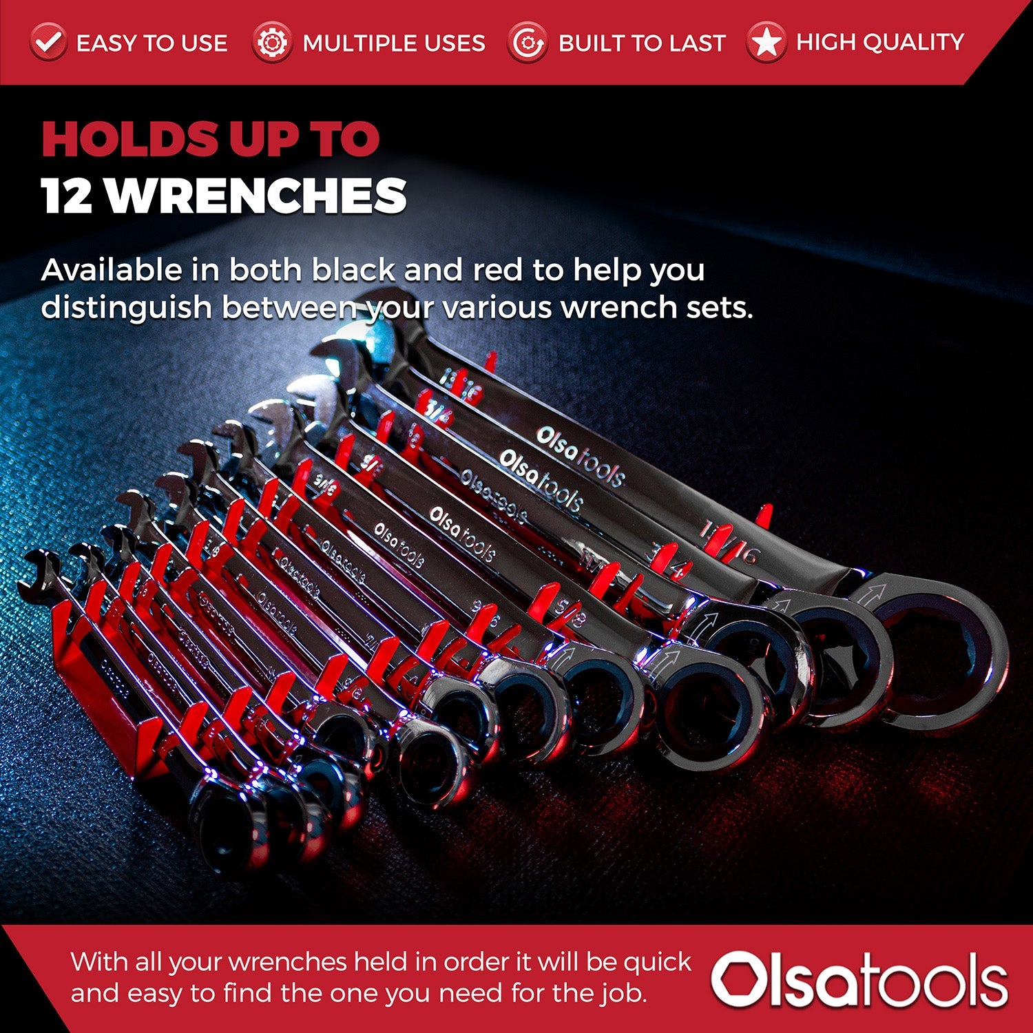 Magnetic Metal Wrench Organizer