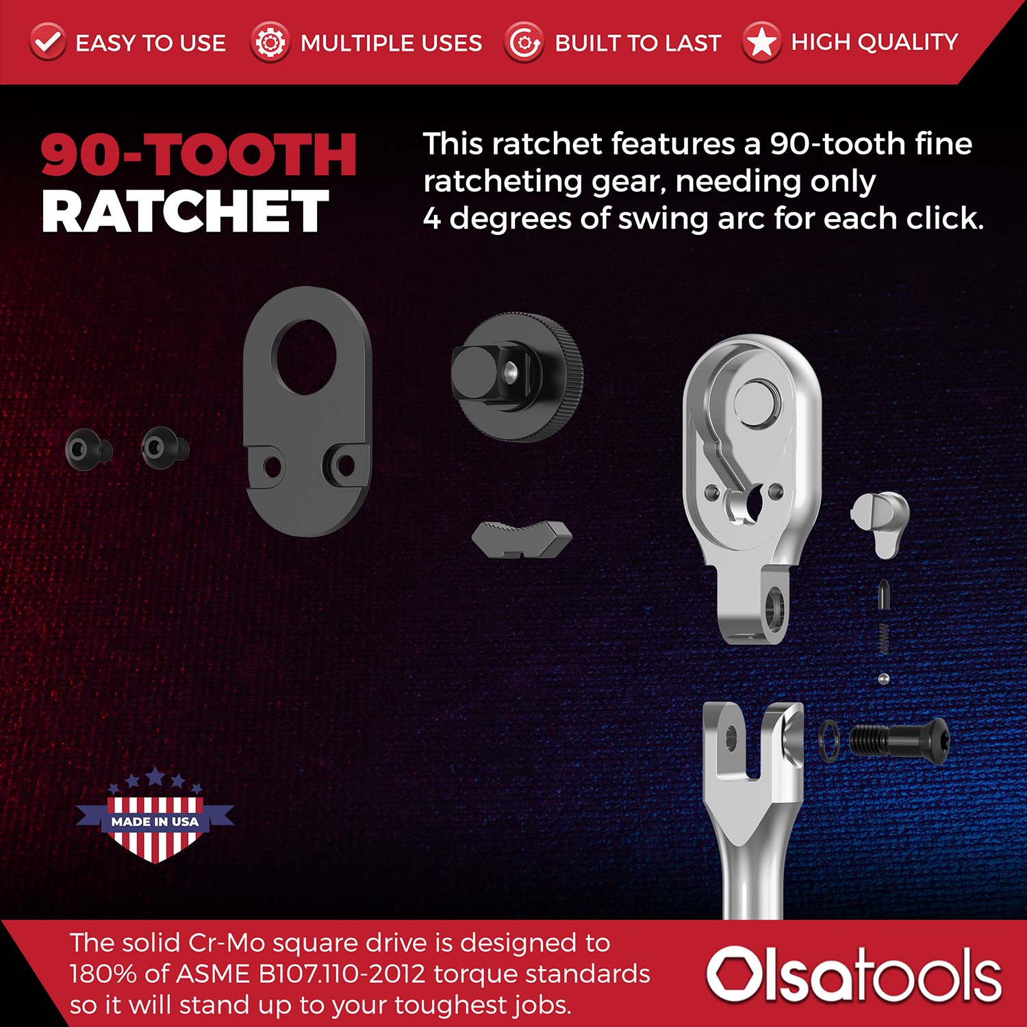 Flex Head Ratchet - 90 Tooth