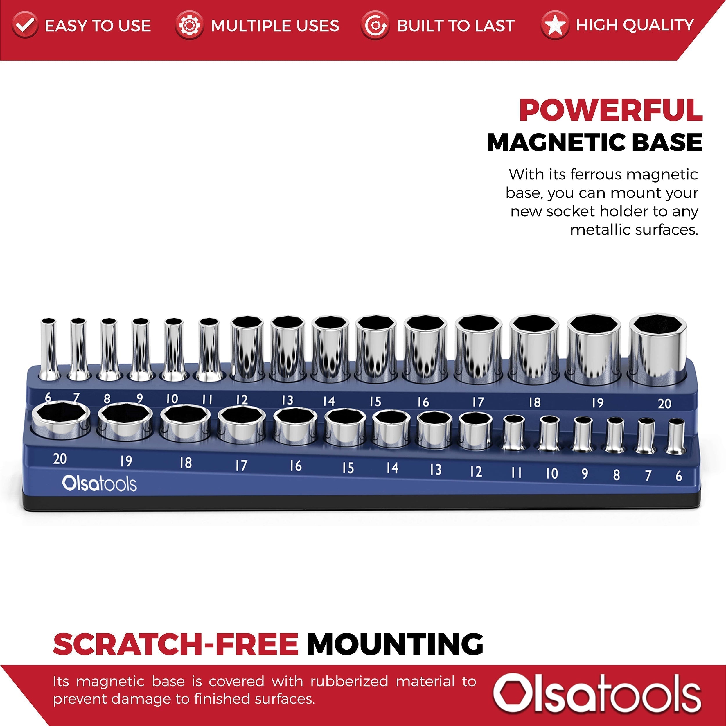 2-Row Magnetic Socket Holders