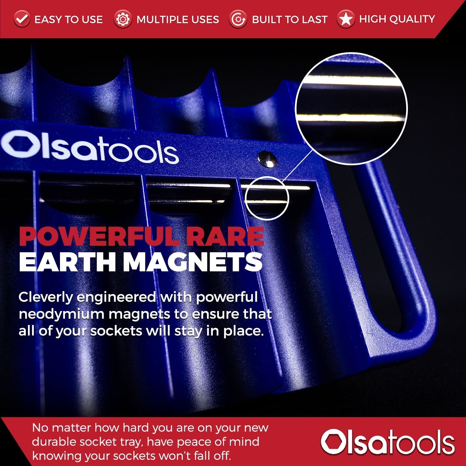 Magnetic Portable Socket Organizer Tray