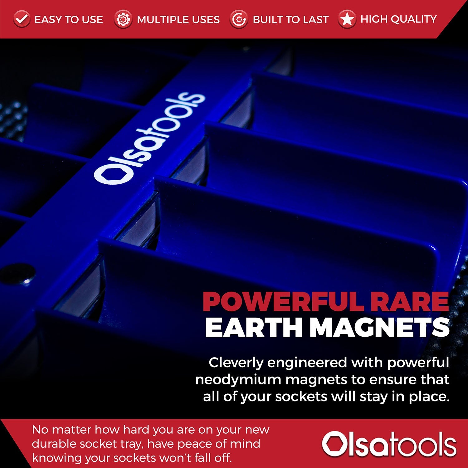 Magnetic Portable Socket Organizer Tray