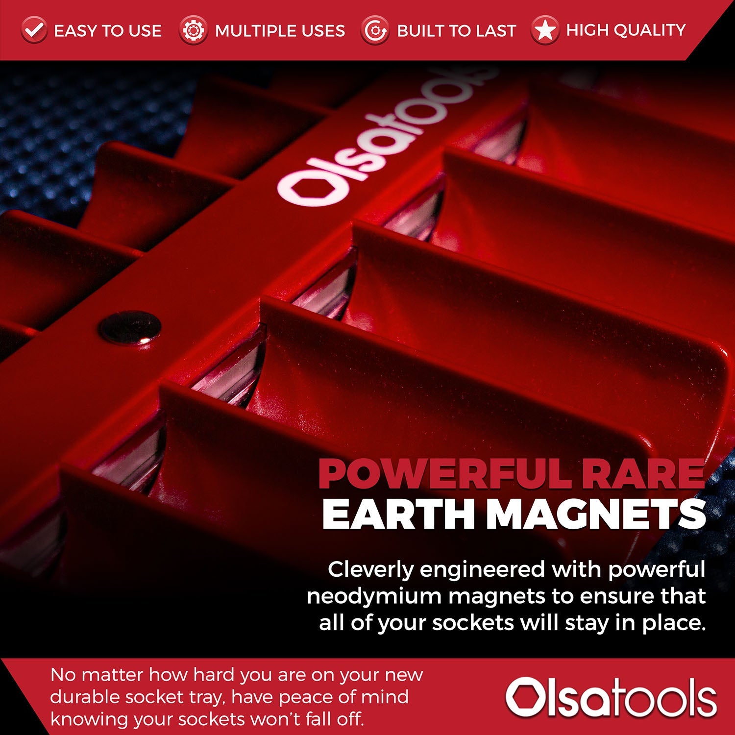 Magnetic Portable Socket Organizer Tray