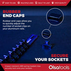 Aluminum Socket Organizer Rails With Rubber End Caps