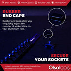 Aluminum Socket Organizer Rails With Rubber End Caps