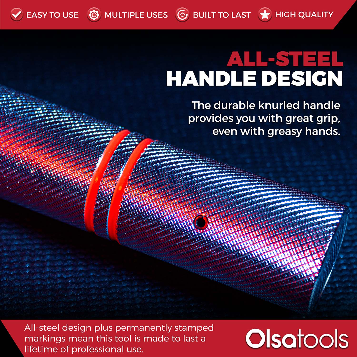 Click Torque Wrench with Flex Head - 1/2" Drive, 24" Long (50-250 ft-lb Torque Range)