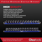Wall Mount Wrench Organizer With Rotating Clips
