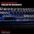 90-Slot Portable Aluminum Socket Tray