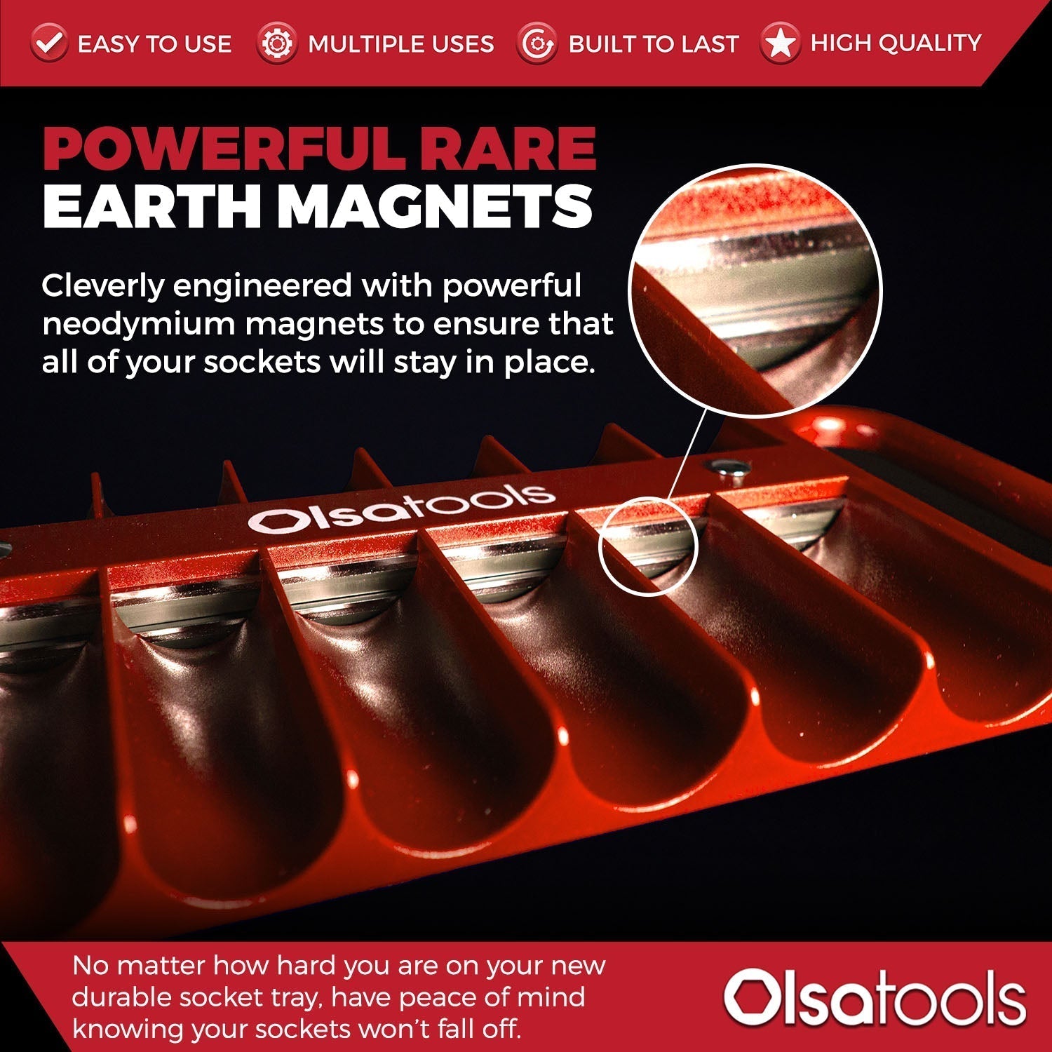 Magnetic Portable Socket Organizer Tray