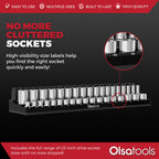 3-Row Magnetic Socket Holder + Chrome and Impact Sockets