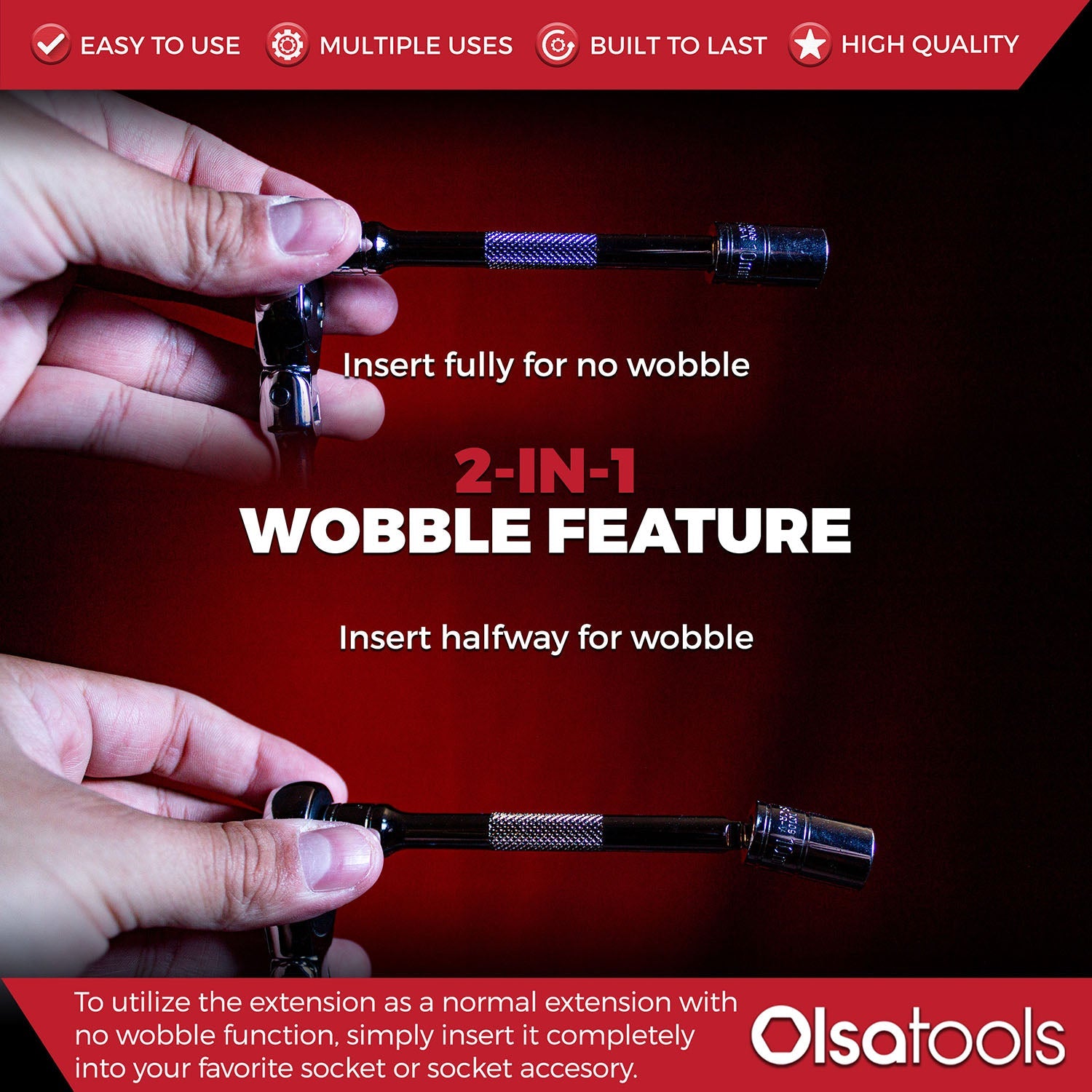 Wobble Socket Extension Set (9pc) | 1/2, 3/8, 1/4" Drive Ratchet Extension Bars