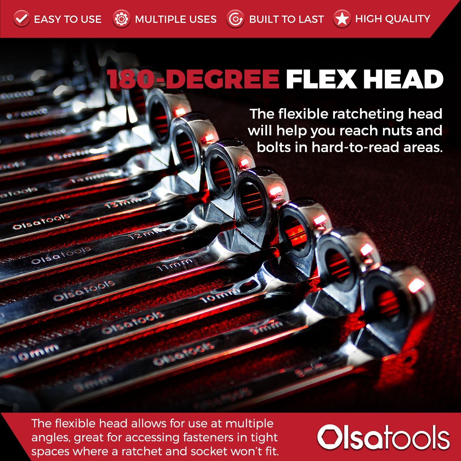 Ratcheting Wrench Set with Magnetic Wrench Organizer