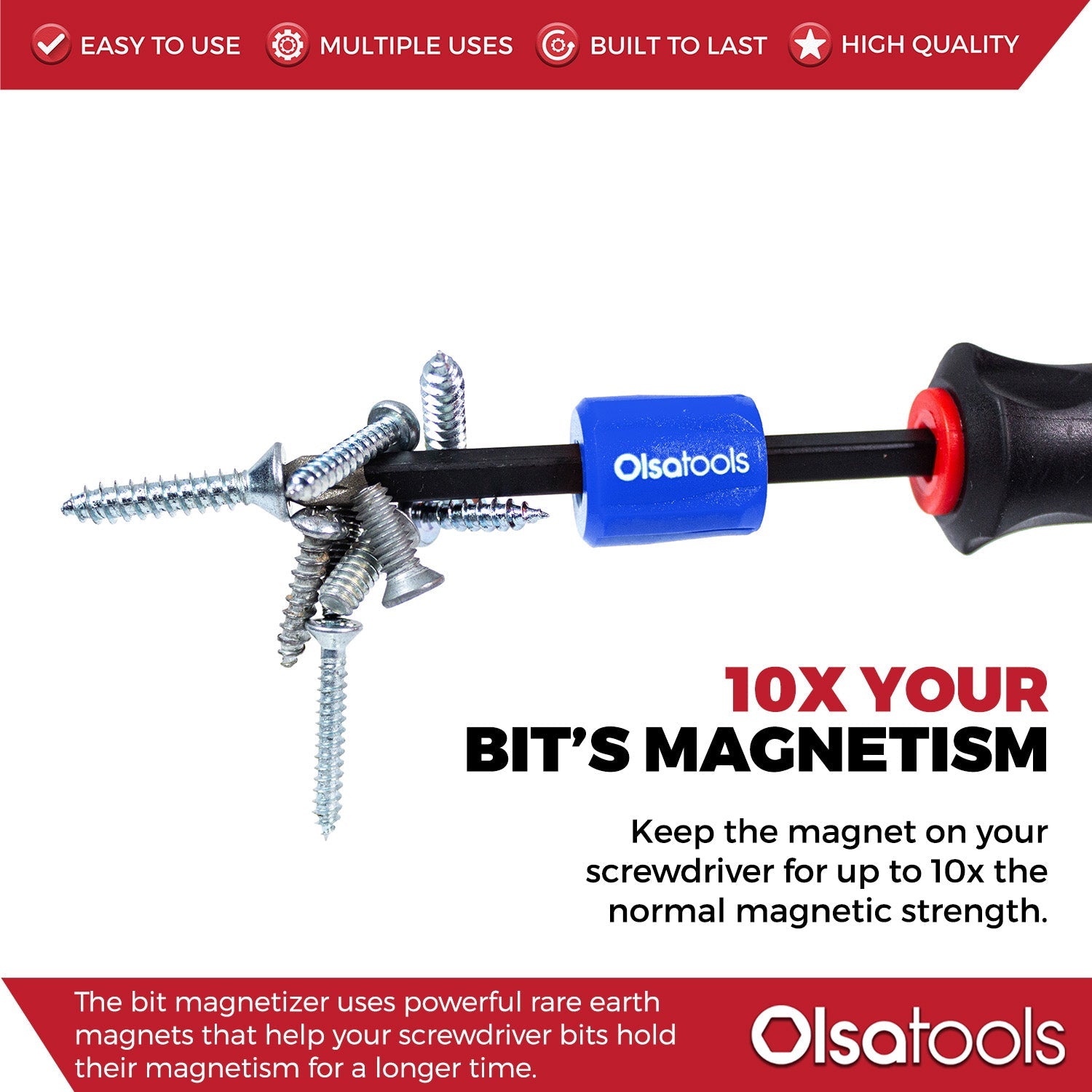 Bit Magnetizer Ring and Demagnetizer Screwdriver Bit Drive Holder