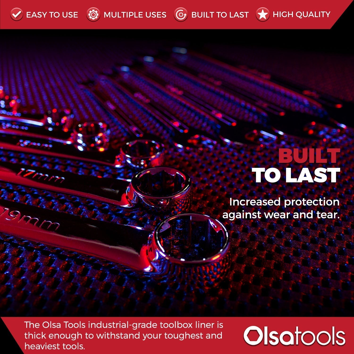 Non-Slip Perforated Surface Tool Chest Liner