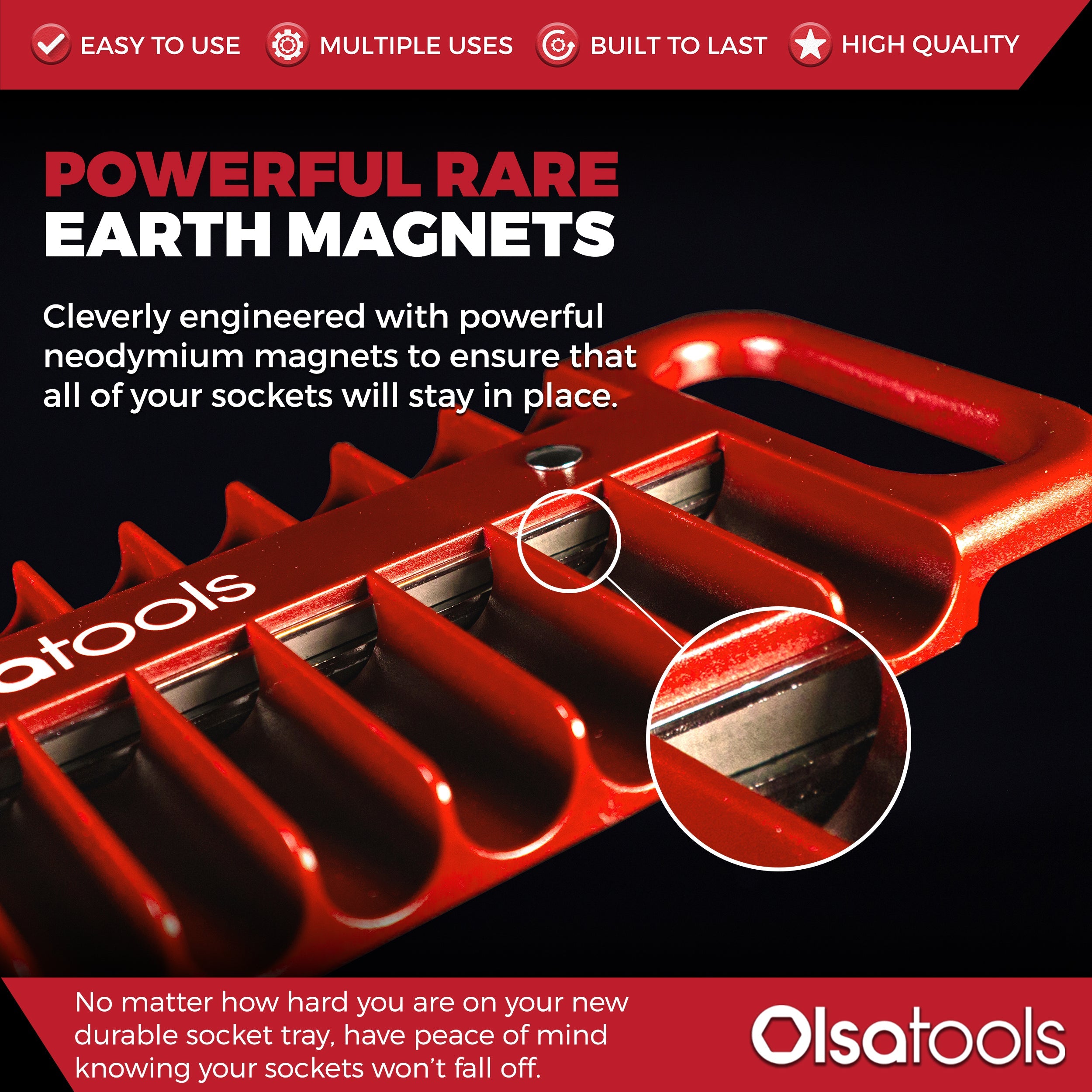 Magnetic Portable Socket Organizer Tray
