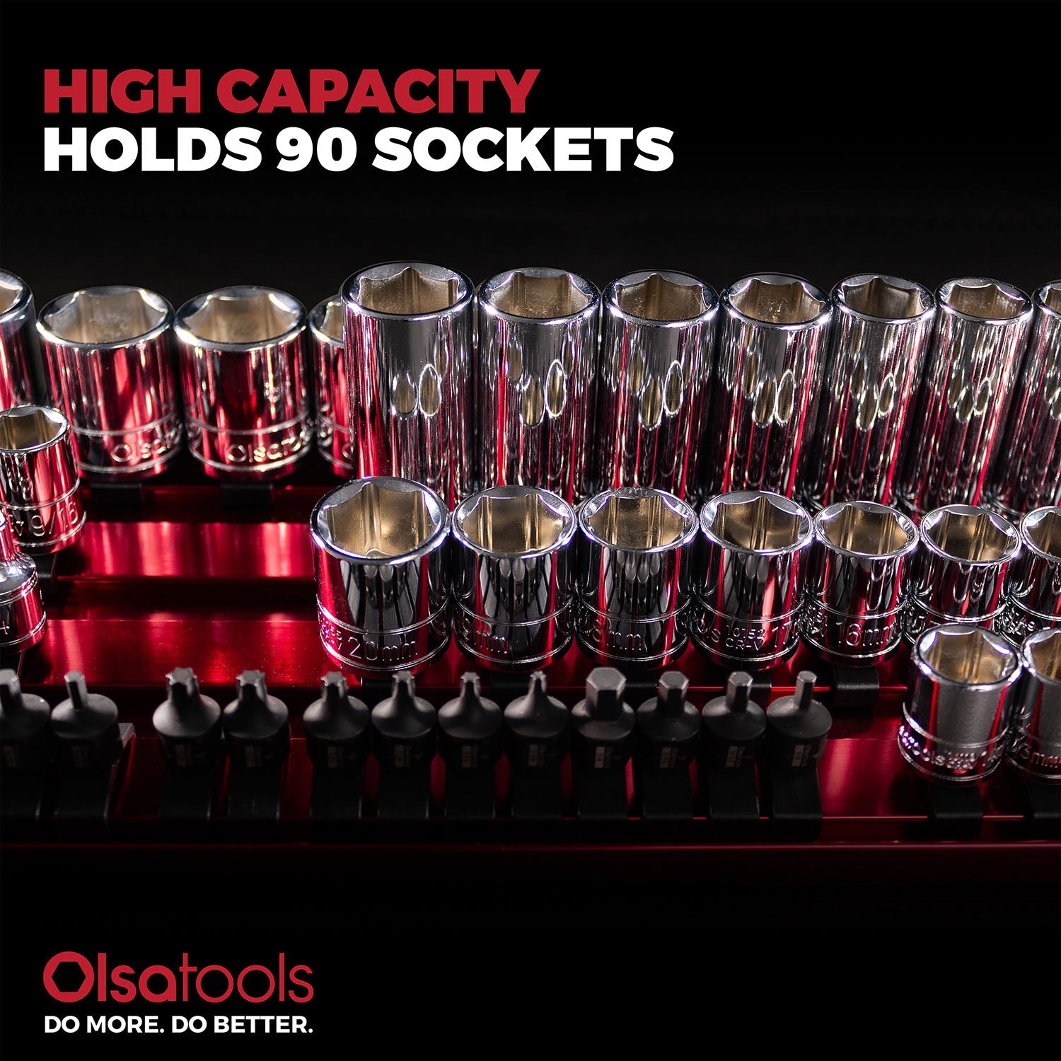 90-Slot Portable Aluminum Socket Tray