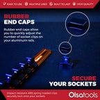 Aluminum Socket Organizer Rails With Rubber End Caps