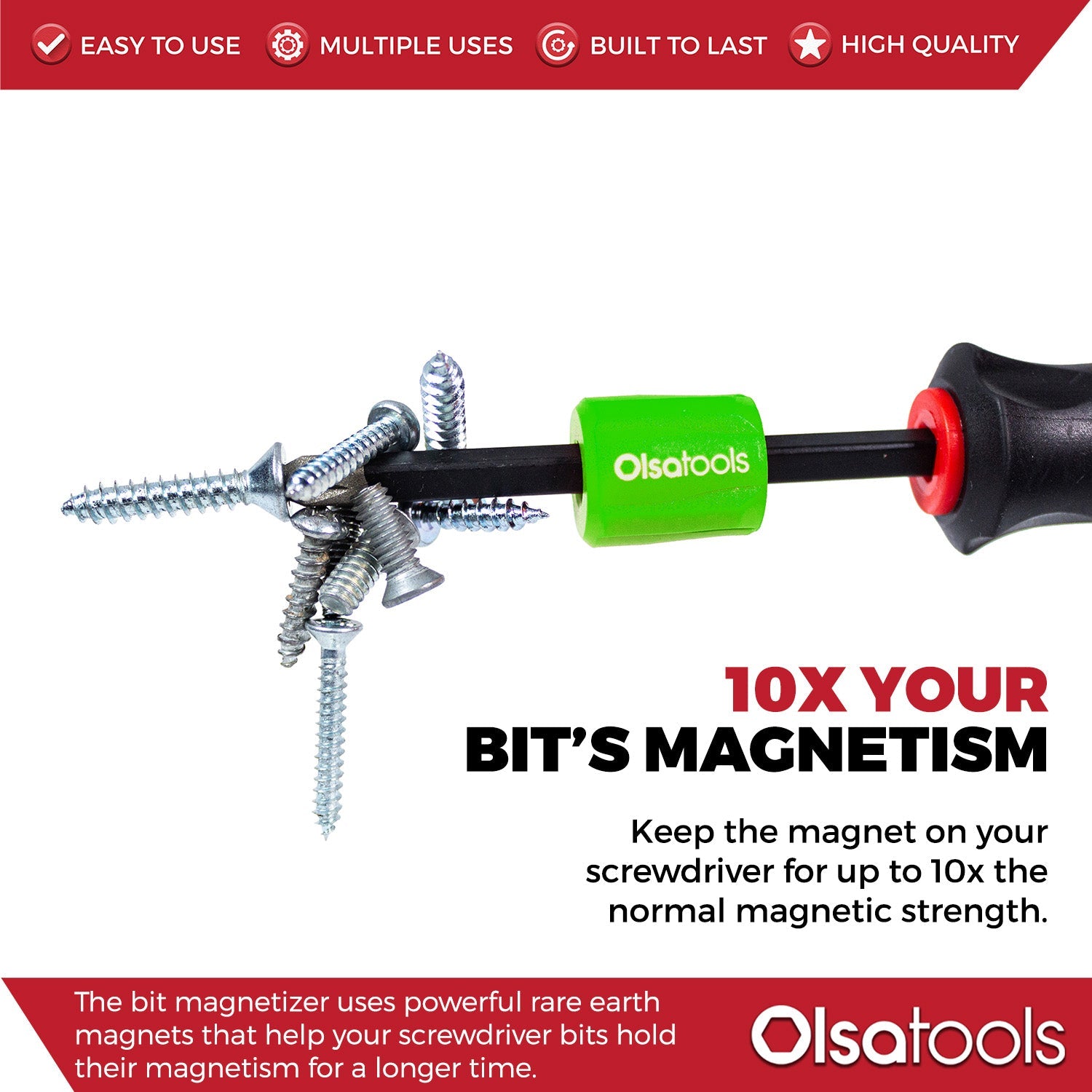 Bit Magnetizer Ring and Demagnetizer Screwdriver Bit Drive Holder
