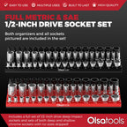 3-Row Magnetic Socket Holder + Chrome and Impact Sockets