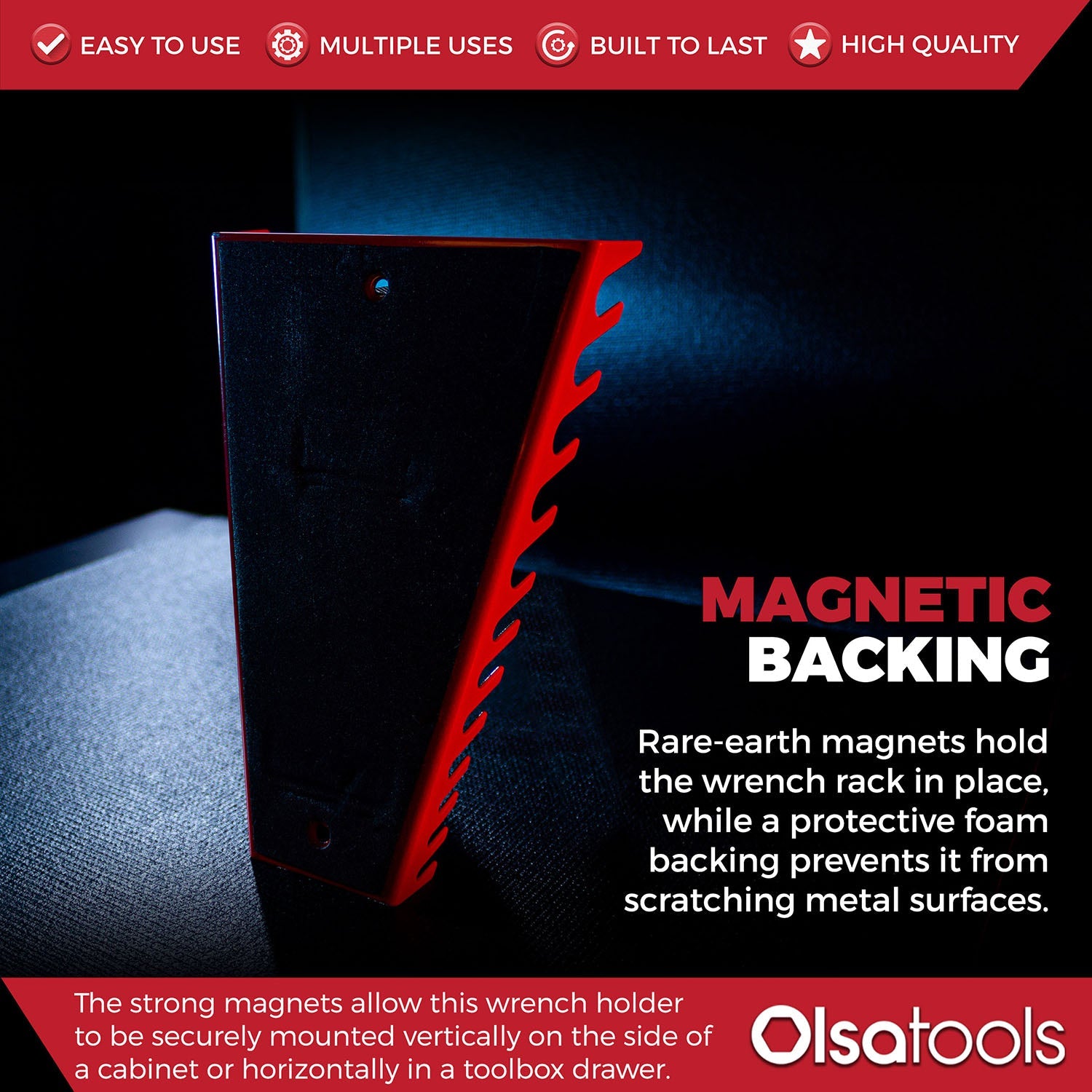 Magnetic Metal Wrench Organizer