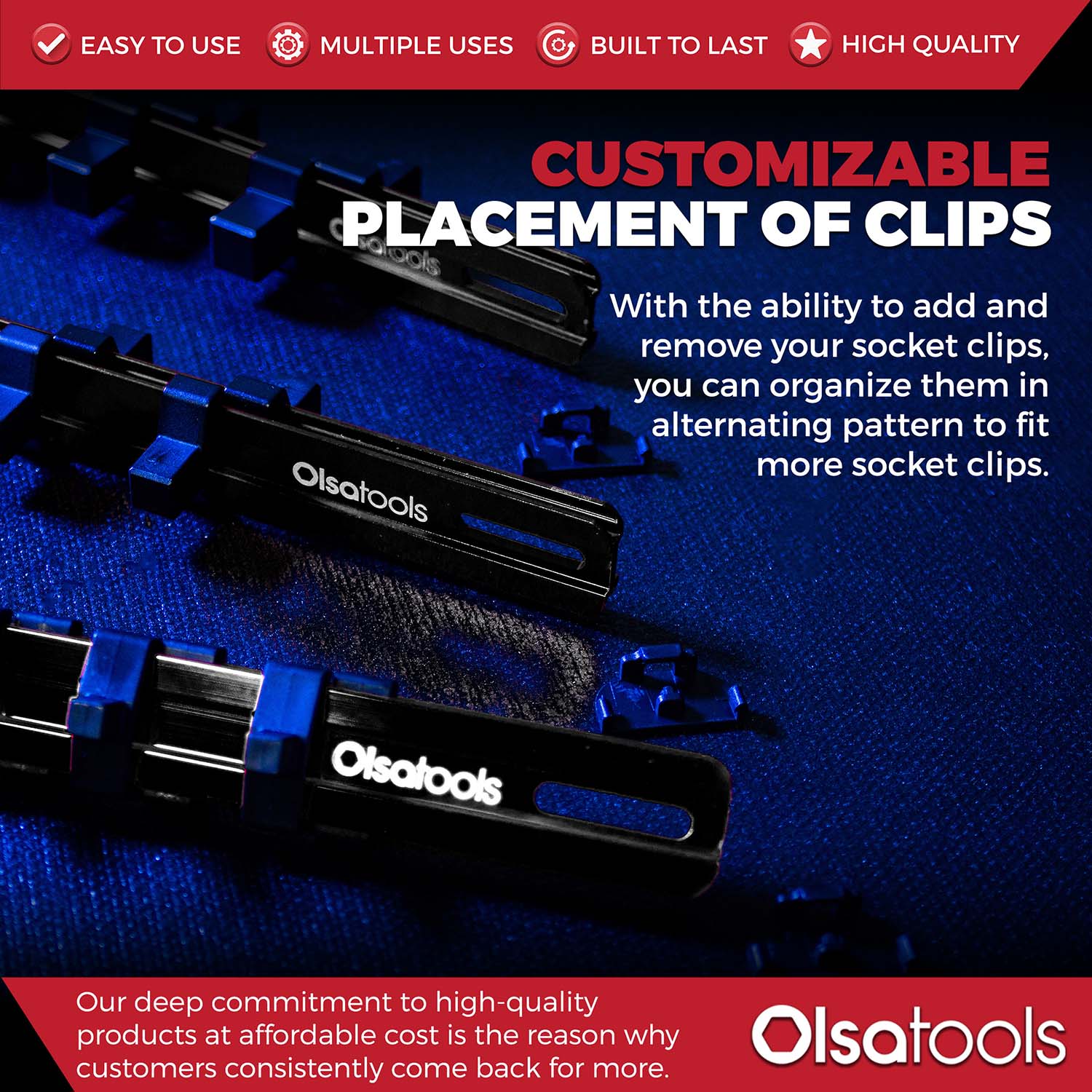 Aluminum Socket Organizer Rails with Locking End Caps