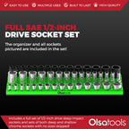 3-Row Magnetic Socket Holder + Chrome and Impact Sockets