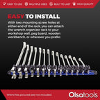 Wall Mount Wrench Organizer With Rotating Clips